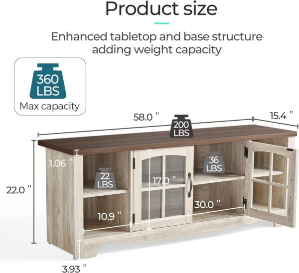 Farmhouse TV Stand for 65 Inch Wood Entertainment Center Wholesale made in Malaysia  Factories and Manufacturers - Image 3
