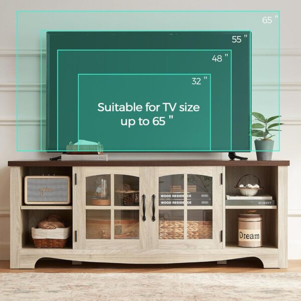 Farmhouse TV Stand for 65 Inch Wood Entertainment Center Wholesale made in Malaysia  Factories and Manufacturers - Image 4