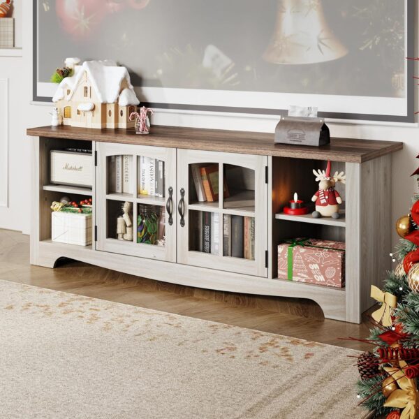 Farmhouse TV Stand for 65 Inch Wood Entertainment Center Wholesale made in Malaysia  Factories and Manufacturers - Image 2