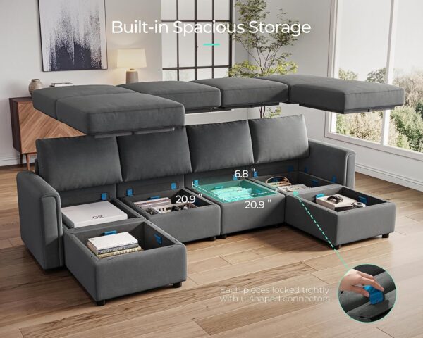 Modular Sectional Sofa Convertible U Shaped Sofa Couch Wholesale made in Malaysia Factories and Manufacturers - Image 3