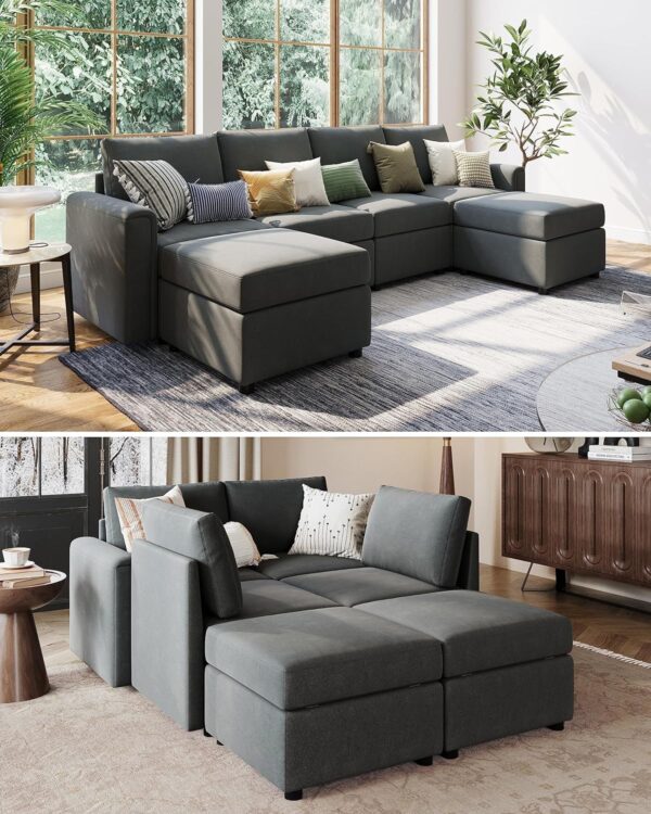 Modular Sectional Sofa Convertible U Shaped Sofa Couch Wholesale made in Malaysia Factories and Manufacturers - Image 5